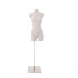 BUSTE MANNEQUIN FEMME : Buste tissu sur base carr&eacute;e