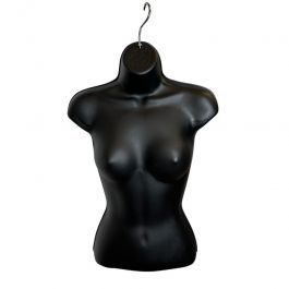 EQUIPO DE TIENDAS : Busto maniqu&iacute; de se&ntilde;ora negro con gancho