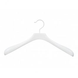 AGENCEMENT MAGASIN : 10 cintres mini en bois blanc epaules larges 42 cm