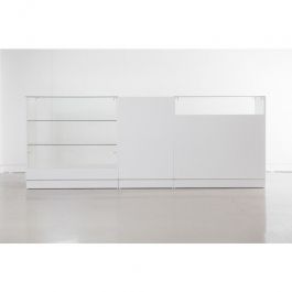AGENCEMENT MAGASIN : Comptoir blanc de 260 cm