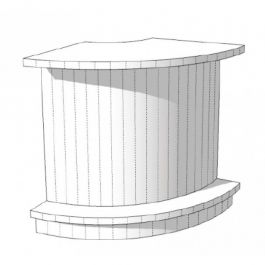 AGENCEMENT MAGASIN : Comptoir rond &agrave; &eacute;tag&egrave;res 90 cm s c-pec-008