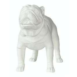 Tier schaufensterfiguren Deko Bulldogge stehend Mattwei&szlig; Mannequins vitrine