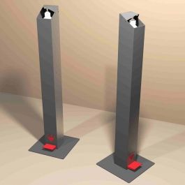 Material de protecci&oacute;n Covid Dispensador de gel hidroalcoh&oacute;lico de color con pedal securite shopping