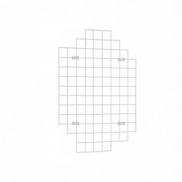 PERCHEROS PARA TIENDAS : Expositor malla 1400 x 900 mm blanco con ganchos