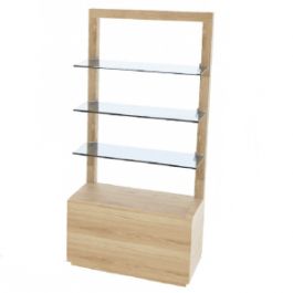 EQUIPO DE TIENDAS : G&oacute;ndola con estantes para farmacia 145x70x35cm