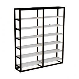 MOBILIARIO Y EQUIPAMIENTO COMERCIAL : G&oacute;ndola de tienda de 12 estantes 240x210x45cm