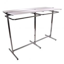 SHOPFITTING : Gondola for clothes with white shelves 200 cm