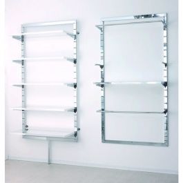 Gondoles murales Gondole murale chrom&eacute;e Presentoirs shopping