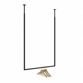 SHOPFITTING : Hanging clothes rail black metal finish
