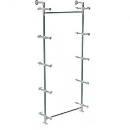 Percheros en tubo de plomer&iacute;a estilo industrial Kit de construcci&oacute;n de pared de tablero GIDKIT4 Portants shopping