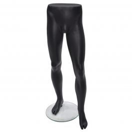 SHOPFITTING : Male legs mannequins black color with round glass base