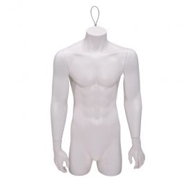 SHOPFITTING : Male torso mannequin white colore and hook