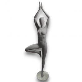 NOVIT&Agrave; : Manichino astratto femminile per lo yoga grigio