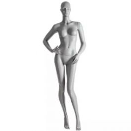 Maniquies sin rasgos Maniqu&iacute; mujer recto con las manos en las caderas Mannequins vitrine