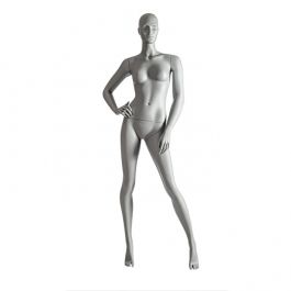 Maniquies sin rasgos Maniqu&iacute; senora recto con pose de manos en las caderas Mannequins vitrine