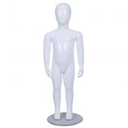 MANNEQUINS DE VITRINES : Mannequin enfant t&ecirc;te oeuf glossy blanc 2-3 ans