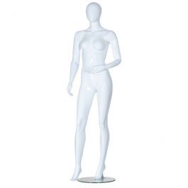 MANNEQUINS DE VITRINES : Mannequin femme abstrait blanc brillant