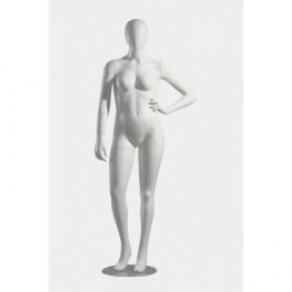 MANNEQUINS DE VITRINES : Mannequin femme grande taille blanc mat taille 42-44