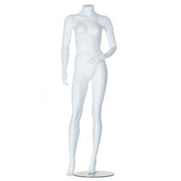 MANNEQUINS DE VITRINES : Mannequin vitrine femme sans t&ecirc;te blanc finition mat