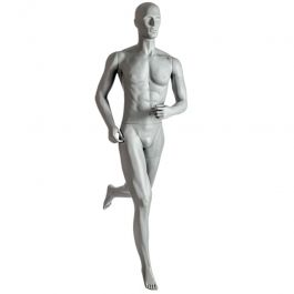 MANNEQUINS DE VITRINES : Mannequins course &agrave; pied homme coloris gris