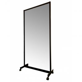 Miroirs magasin Miroir avec ch&acirc;ssis noir sur roulettes - 1000 x 1984 mm Mobilier shopping