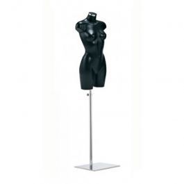 NOVIT&Agrave; : Modello di torso femminile nero con base cromata