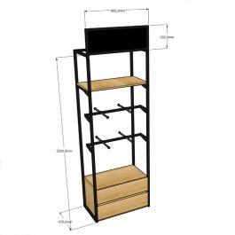LADENAUSSTATTUNG : Wandschrank-einzeleinheit mit regalen h220 x 80 x 47 cm