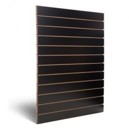 AGENCEMENT MAGASIN : Panneau rainur&eacute; noir 120x120cm - profil&eacute; 10 cm
