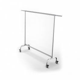 AGENCEMENT MAGASIN : Portant chrom&eacute; &agrave; roulette largeur 150cm x 220cm