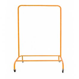 AGENCEMENT MAGASIN : Portant orange en m&eacute;tal hauteur 150 cm