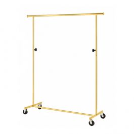 AGENCEMENT MAGASIN : Portant pliable dor&eacute; luxe 150 &agrave; 220 cm r&eacute;glable