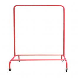 AGENCEMENT MAGASIN : Portant rouge en m&eacute;tal hauteur 150 cm