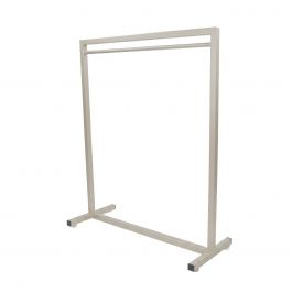 AGENCEMENT MAGASIN : Portant vetement droit blanc ecru h 150cm x 125cm