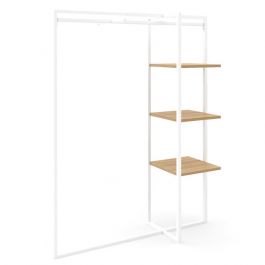 AGENCEMENT MAGASIN : Portant v&ecirc;tements extensible et modulable blanc