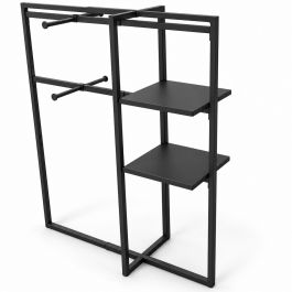 AGENCEMENT MAGASIN : Portant v&ecirc;tements extensibles et modulable noir h 150cm