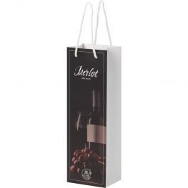Sacs en papier personnalis&eacute;s Sac de bouteille de vin en papier 170g 12x9x37cm Tote bags