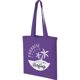 AGENCEMENT MAGASIN : Sacs en coton violet personalis&eacute;s - 140gr - 38x48cm