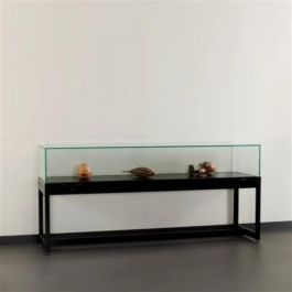 LADENAUSSTATTUNG : Schwarze vitrine mit glasglocke 150 cm
