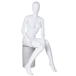 Display mannequins seated for ladies abstract face - white without basis ... Mannequin seated Seated female mannequins white finish Mannequins vitrine