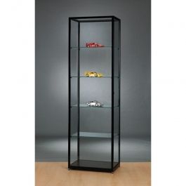 Black aluminum column window and tempered glass shelves. 60x40x198.4cm ... Standing display cabinet Showcase 60cm Vitrine