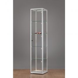 Vitrine columns white grey, Width 40 cm x Depth 40 ... Standing display cabinet Showcase for retail store 40cm Vitrine