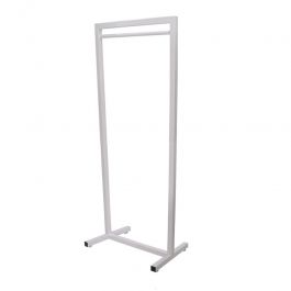 SHOPFITTING : Straight clothes rail white finish 180cm x 62.5cm