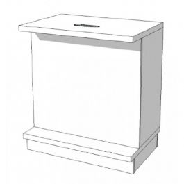 LADENAUSSTATTUNG : Super high glossy toonbank wit met lade en sleuf 90 cm c-pec-007