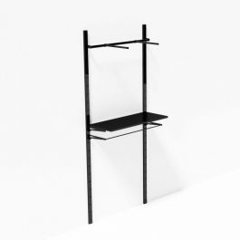 Wandgondeln Regalst&uuml;tzen mit Konfektionsstange 100 cm schwarz matt Mobilier shopping