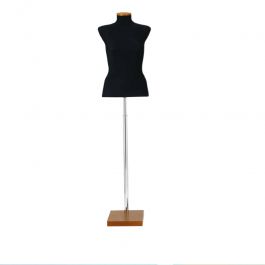 BUSTE MANNEQUIN FEMME : Torso 3/4 mannequin femme en &eacute;lasthanne noir