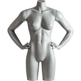 EQUIPO DE TIENDAS : Torso deportivo maniquies senora grise manos en caderas