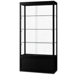 LADENAUSSTATTUNG : Vitrine aluminium 100 cm chrom und halogen