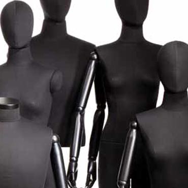 The Shopfitting Shop Lot de 12 mannequins de vitrine à suspendre Enfant Noir